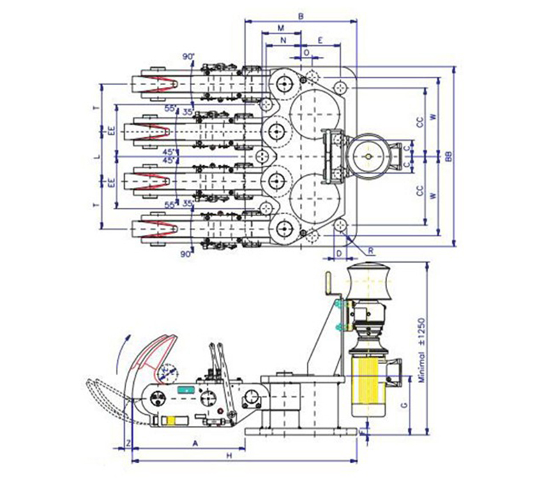 Drawing of Quadruple Hook Type Electrical Release Towing Hook.jpg